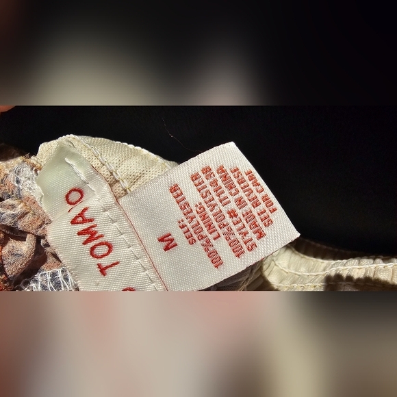 Flying Tomato Bohemian Ruffled Women's Cold Shoulder Smocked Bodice Medium Top - Picture 7 of 7